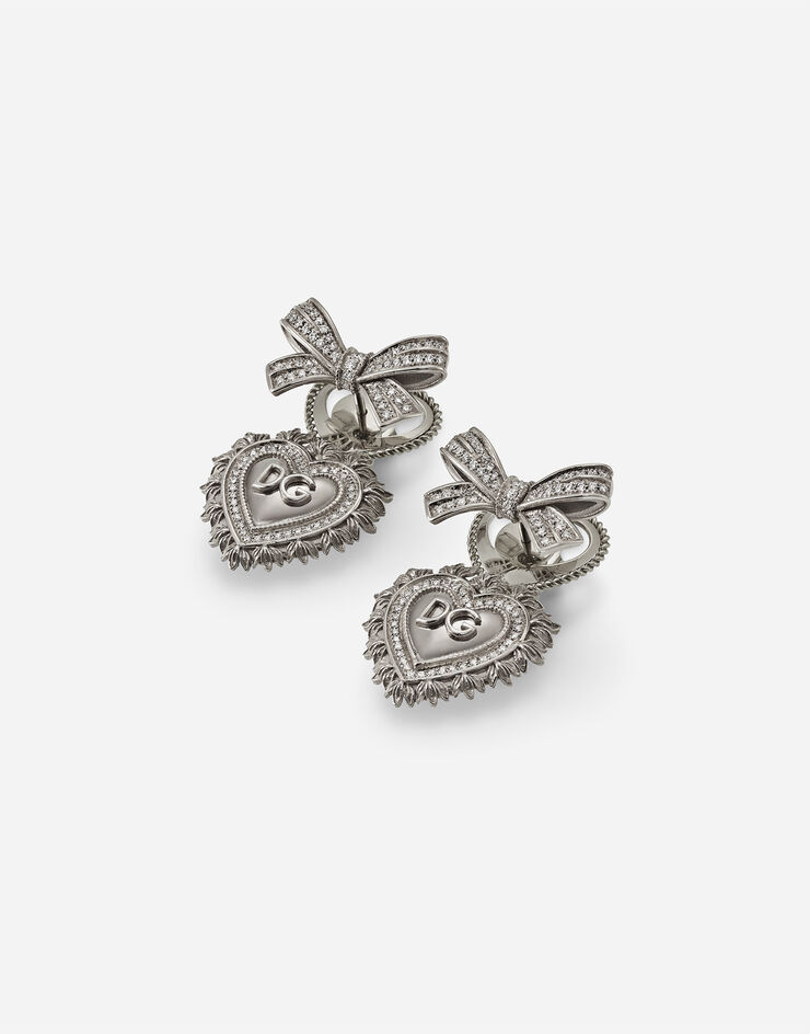 Dolce & Gabbana Devotion Earrings 18-carat white gold and diamonds White Gold WELD1GWDWW3