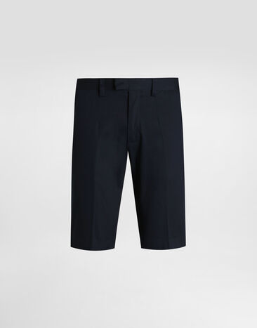 Dolce & Gabbana Cotton gabardine bermuda shorts Blue GP0M4ZFUFNV