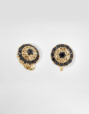 Dolce & Gabbana Sicily Earrings 18-carat yellow gold and black sapphires Gold WEKS4GWSAB4