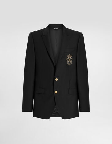 Dolce & Gabbana Однобортный пиджак Martini с аппликацией черный G2LK0ZFU3H1