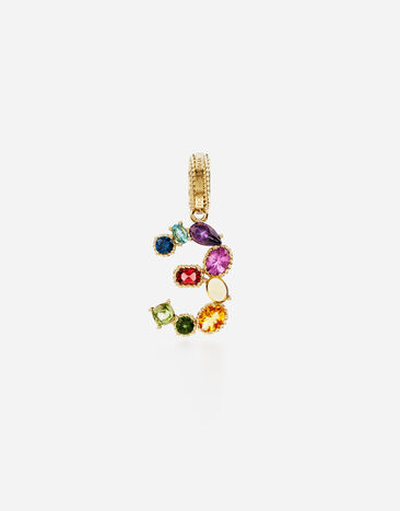 Dolce & Gabbana Charm 3 Lettering 18-carat yellow gold and multicolored gems Yellow gold WAPR1GWMIX3