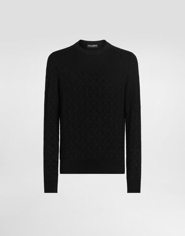 Dolce & Gabbana Rundhalspullover aus Seide Schwarz GXX02TJBSM4