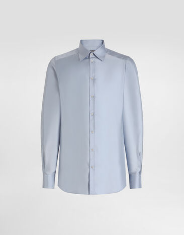 Dolce & Gabbana Martini shirt in silk twill Azure G5MM4TFU10S
