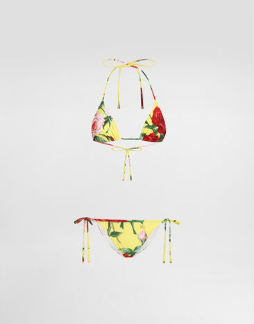 Dolce & Gabbana Triangle bikini with floral bouquet print Print O8A02JFSG9T