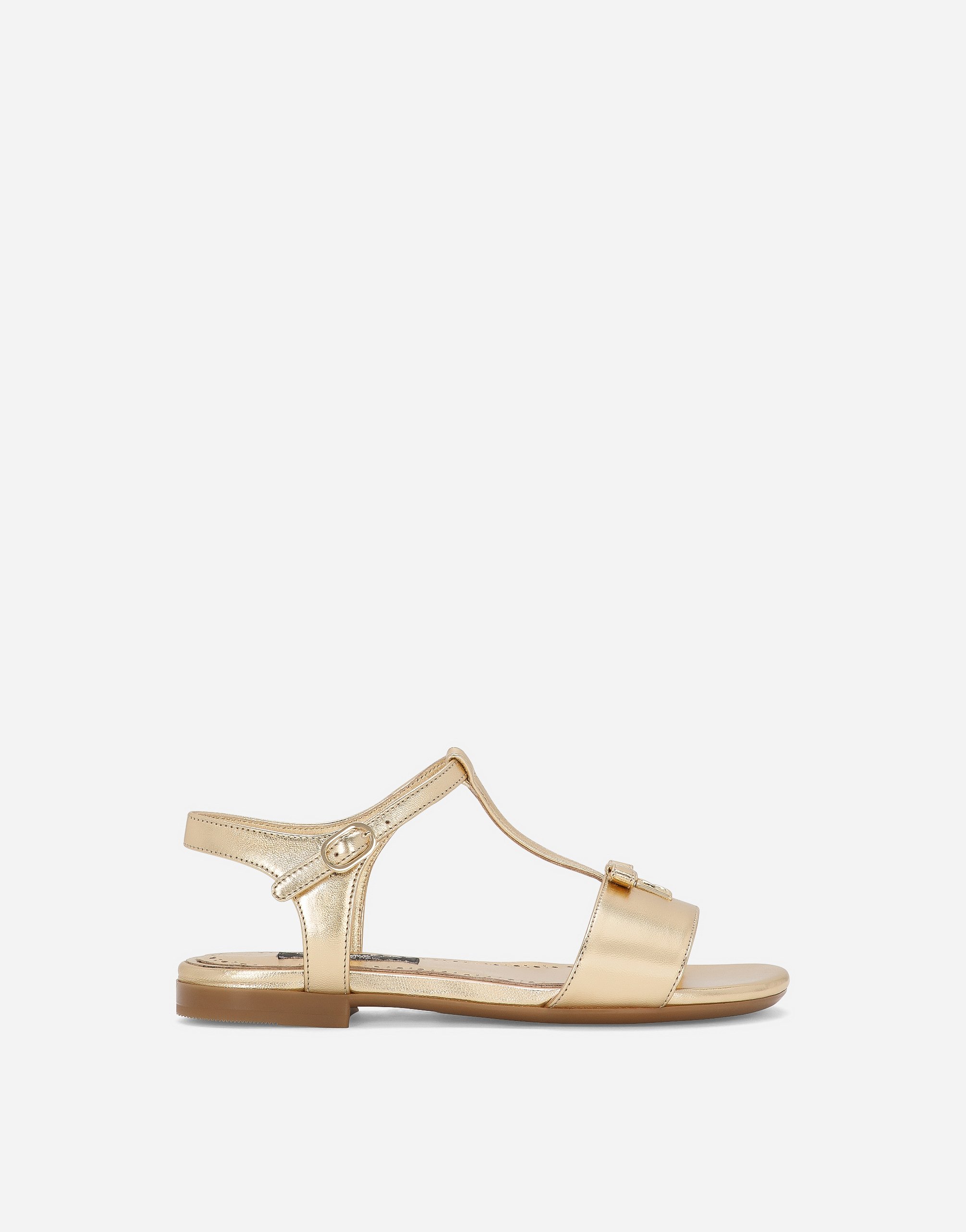 DOLCE & GABBANA FOILED LEATHER SANDALS