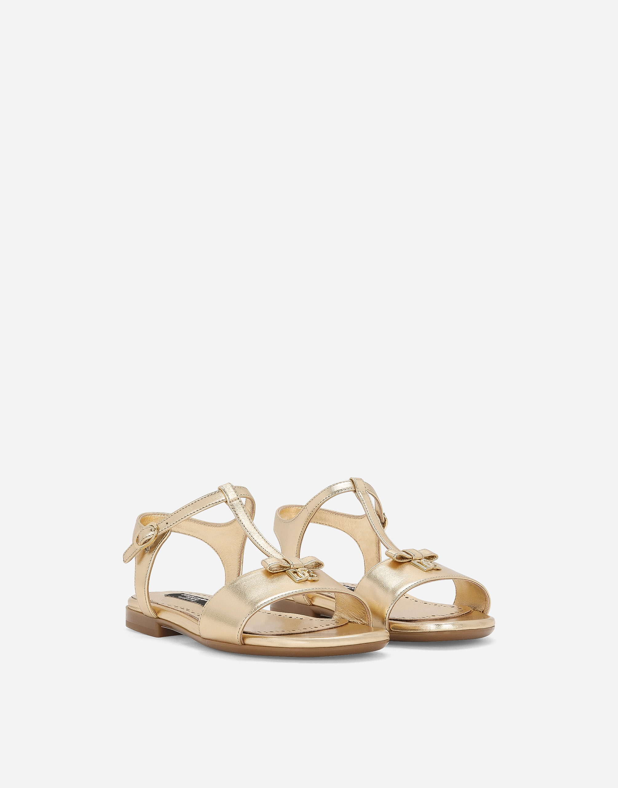 DOLCE & GABBANA FOILED LEATHER SANDALS 